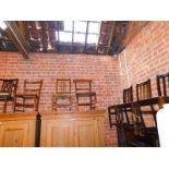 Assorted chairs, including a Victorian bedroom chair, mahogany carver chair, etc. (7)
