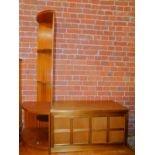 A Nathan teak television stand, 52cm high, 91cm wide, 46cm deep., together with a similar teak
