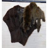 A fur cape and a stole. (2)