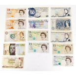 Various bank notes, Elizabeth Fry five pound note JB78383821, George Stevenson, others for Fry,