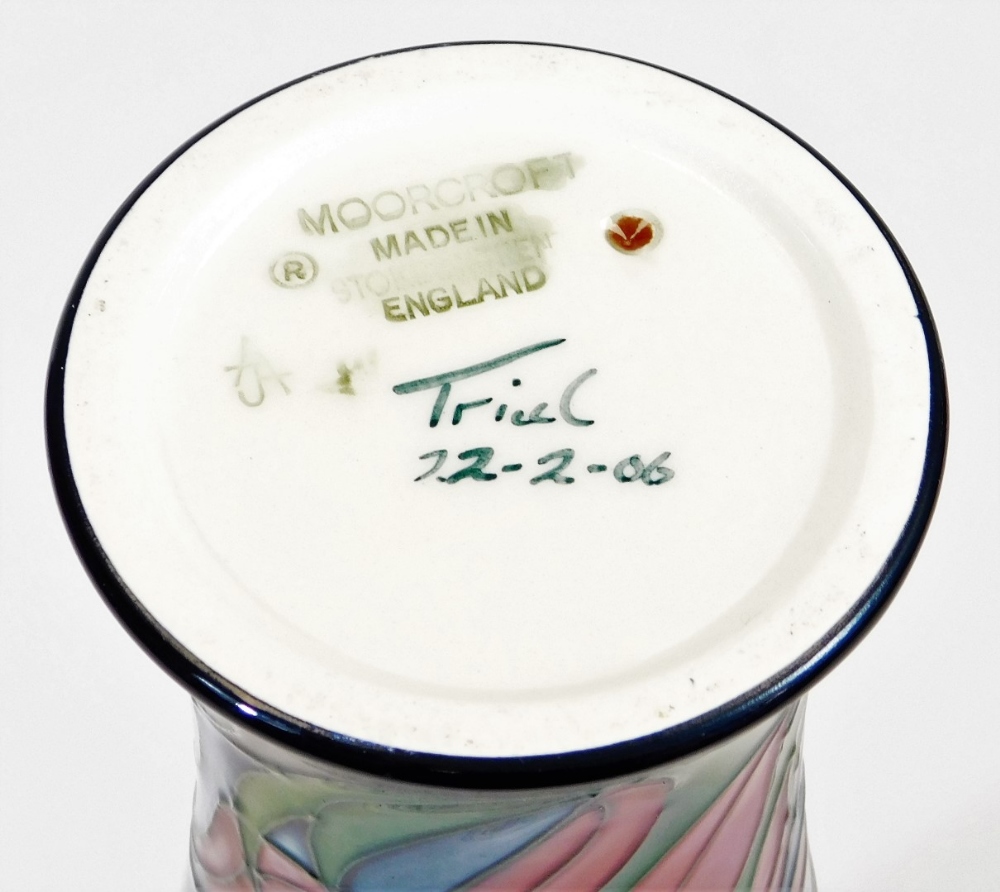 A Moorcroft pottery Dragonfly trial vase, dated 22-02-06, marked beneath, 28cm high. - Image 3 of 4