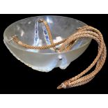 A 20thC Lalique opaque glass plaffonier ceiling light, of circular form raised with garlands, with