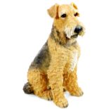 A Vividarts Airedale terrier resin model, 46cm high.