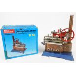 A Wilesco D14 Dampfraschine stationary engine, with brass cylinder, 22cm wide. (boxed)