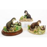 A Border Fine Arts Chiltern Collection Family Life group WW14, on wooden plinth base, 8cm high, a