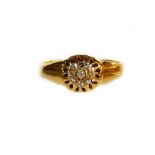 A dress ring, set with small diamonds, size O.