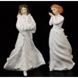A Royal Doulton figure Sweet Dreams HN3394, printed marks beneath, 16cm high and another Christmas