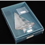 A J G Durand French crystal boat figurine, 51cm high. (boxed)