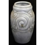 A 20thC pottery Royal Lancastrian pottery vase, in grey with a swirl pattern, impressed marks