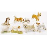 Various dog figure groups, to include Border Fine Arts, Sylvac corgi, highland terrier, Border