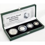 A 1997 silver proof Britannia collection coin set, comprising two pound, one pound, fifty pence