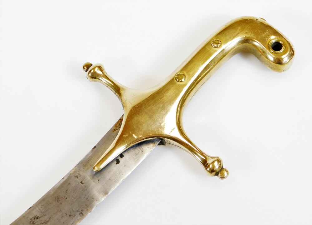 An officer's cavalry sabre sword, with plain curved blade, shaped handle and black leather - Image 3 of 5