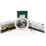 Various diecast Eddie Stobart collectables, pin badge, World of Eddie Stobart, boxed diecast,