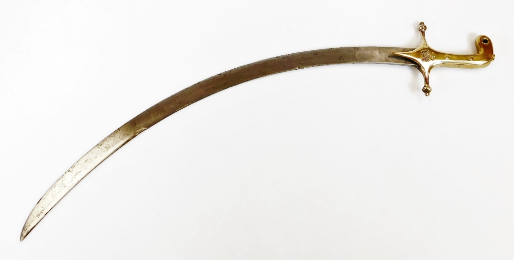 An officer's cavalry sabre sword, with plain curved blade, shaped handle and black leather - Image 4 of 5
