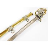 A French sabre, with curved tapering blade bearing mark Garde Imperiale with further etching,