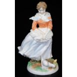 A Royal Worcester figure Old Country Ways A Farmer's Wife, limited edition no. 2864/9500, 21cm high.