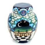 A Moorcroft pottery Caribbean Nights pattern ginger jar and cover, marks beneath, 17cm high. (boxed)