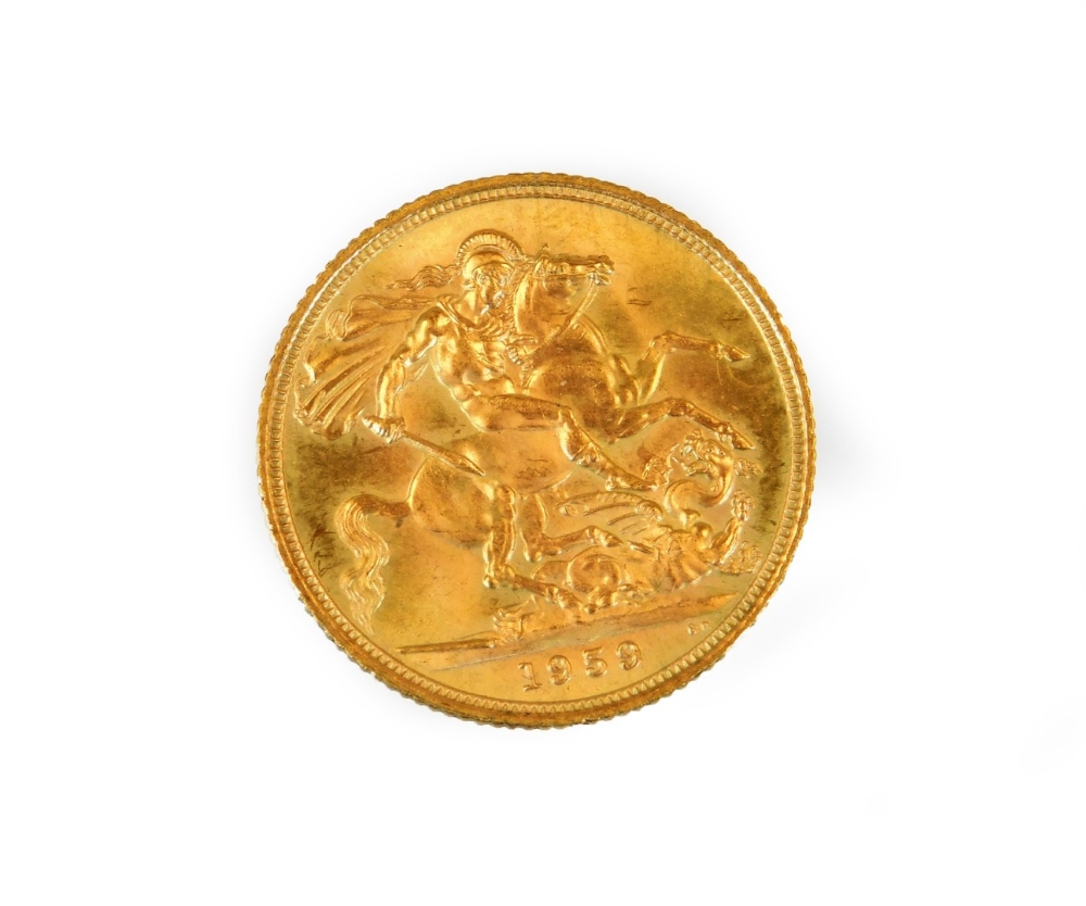 An Elizabeth II gold full sovereign, 1959.