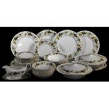 A Royal Doulton Larchmont pattern part dinner service, to include two lidded tureens, 27cm diameter,
