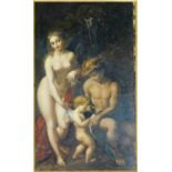 18thC Italian School. Mercury Instructing Cupid Before Venus, after Correggio, oil on board, 37cm