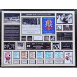 An England World Cup Winners 1966 framed montage, showing various photographic prints,