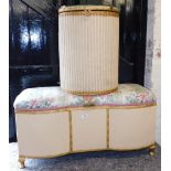 A Lloyd Loom finish towel box and a serpentine blanket box, 93cm wide.