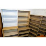 Various light wood beech and other bookcases, 88cm wide, etc. (a quantity)