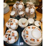 A early 20thC Melba China part tea service, florally decorated to include plates, side plates, cups,