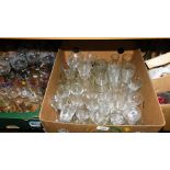 Various decorative glassware, drinking glasses, etc. (3 boxes)