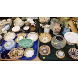 Decorative china and effects, a 19thC Prattware cup, various other cabinet cups, saucers, further