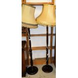 Two various standard lamps, with shades, 178cm high.