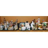 Decorative china and effects, matt finish continental bird ornaments, pheasants, dog, various