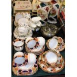 Various decorative tea ware, Edwardian vases, bullet shaped teapot, Royal Albert Brigadoon pattern