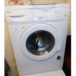 A Beko WNP511WE 5K washing machine, 83cm high, 62cm wide, 35cm deep.