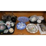 Pottery and effects, oriental part service, Indian Tree dish, ship's cast, various glassware,