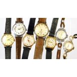 Various manual wind wristwatches, to include Cyma with brown leather strap, etc. (7)
