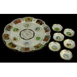 A Royal Cauldon Passover Seder dish, decorated with Egyptian scenes depicting figures relating to