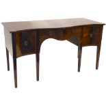 A Rackstraw of Worcester mahogany and satinwood cross banded sideboard, a George III style, the