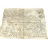 An unusual cycling fabric silk type cycling map of the Environs of Glasgow & Edinburgh, published by