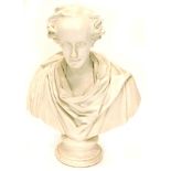 19thC English School. Bust of a gentleman, probably a member of the Monson family, plaster,