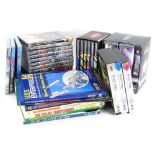 A large quantity of Star Trek and other DVDs, magazines, etc., to include Voyager, series of Captain