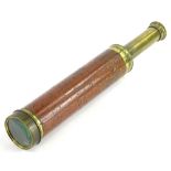 A Victorian five draw mahogany and brass telescope, engraved William Harris & Co, 50 Holborn,