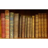 Miscellaneous leather bound books relating to poetry, to include The Works by Arnold, Browning,