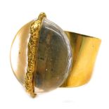 A Jacob Hull of Denmark bangle, of modern abstract design with central clear stone set panel, with