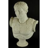 A composition marble bust of a Roman Emperor, modern 60cm high.