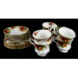 A Royal Crown Derby Old Country Roses pattern part tea service.