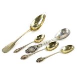Various items of silver, to include a commemorative caddy spoon for 1938, two golfing trophy spoons,