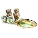 A collection of Japanese porcelain, to include a pair of Noritake globular vases, decorated with