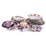 A collection of late 19th/early 20thC Imari porcelain, to include various shaped dishes, bowls, a