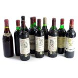 A collection of French red wines, to include Chateau De Ferrand, Baron Rich 1989 (3 bottles),